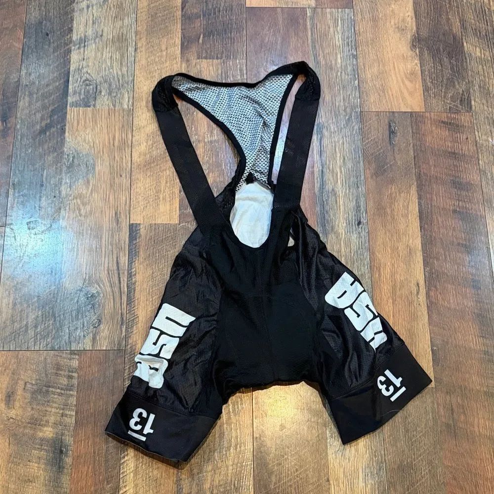 Black Cycling Bib Shorts with USA Logo XS (6018)